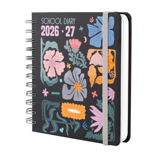 Agenda Escolar 2026/2027 – Dia Página M 11 Meses Floral Cubes