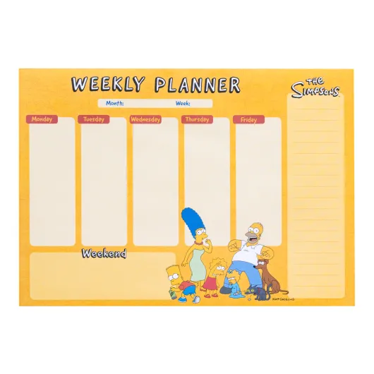 Bloco Planeador Semanal The Simpsons A4