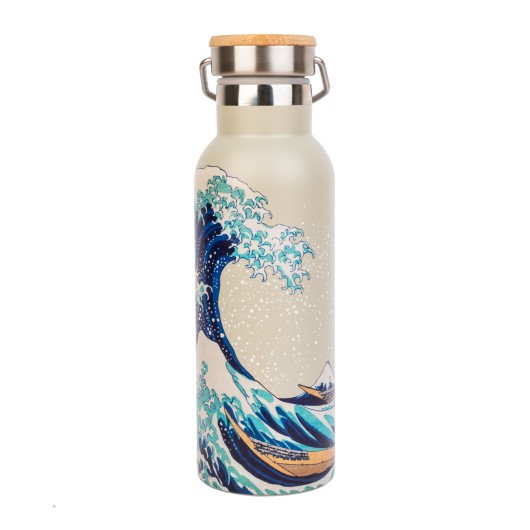 Botelha Metálica com Asa A Grande Onda de Kanagawa Hokusai