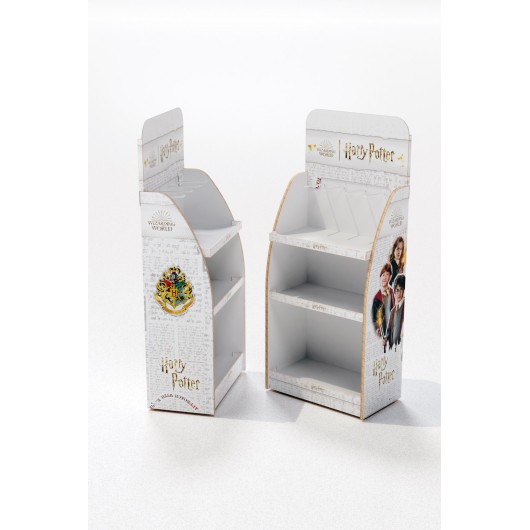 Expositor 1/4 Palet Carton 3 Baldas + 4 Ganchos Harry Potter Gold sem Mercadoria