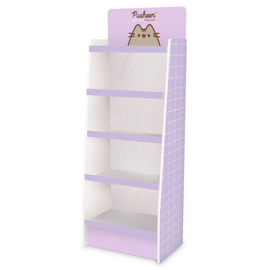 Expositor 1/4 Palete Cartão 5 Prateleiras Pusheen Moments