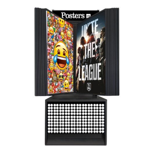 Kit Expositor Posters Metal Negro 60 Refs Bajo 150 cm