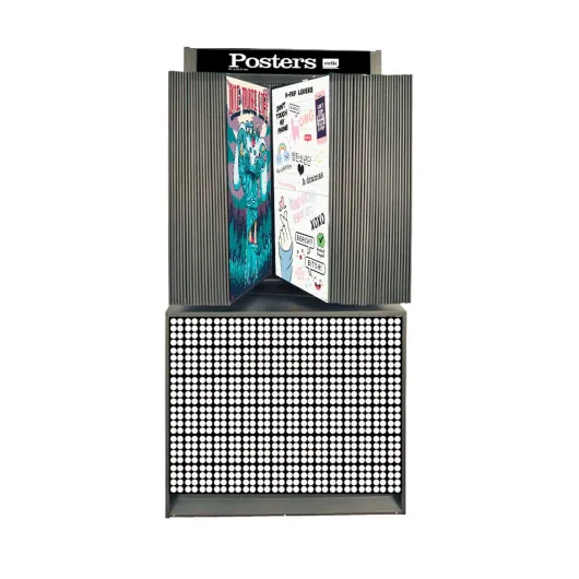 Kit Expositor Posters Metal Negro 96 Refs Alto
