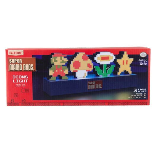 Lâmpada Icons Nintendo: Super Mario Personagens e Poderes