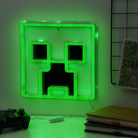 Lâmpada LED Neon Minecraft Creeper