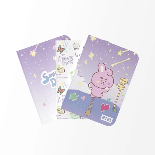 Pack 3 Cadernos A6 BT21 The Journey Cooky