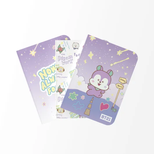 Pack 3 Cadernos A6 BT21 The Journey Mang