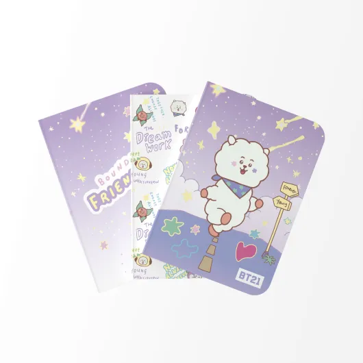 Pack 3 Cadernos A6 BT21 The Journey RJ
