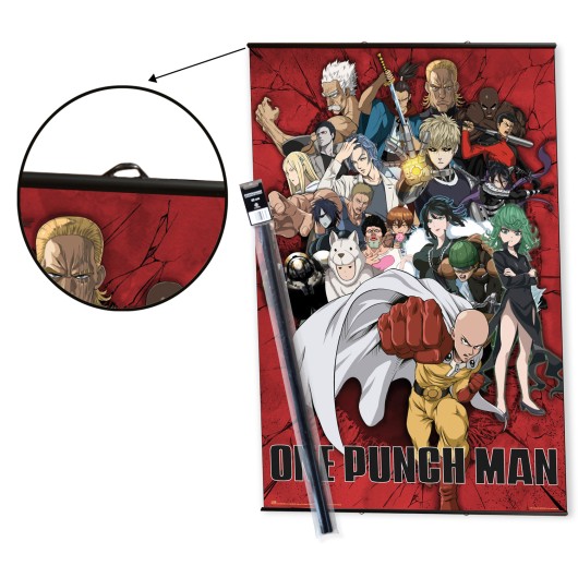 Pack Cabide com Poster One Punch Man Heroes