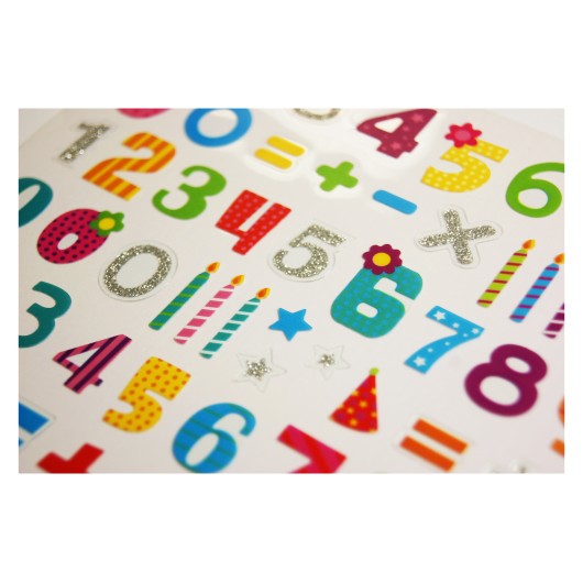 Autocolantes Classy Números Cores Glitter