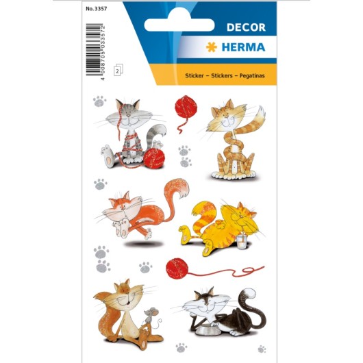 Autocolantes Decor Funny Cats Glittery