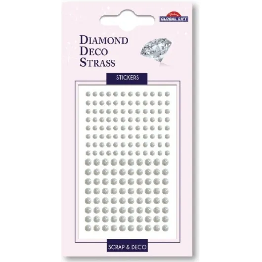 Autocolantes Diamond Deco Strass Mini Perlas Blancas