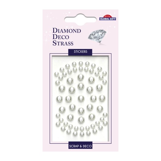 Autocolantes Diamond Deco Strass Pérolas Brancas