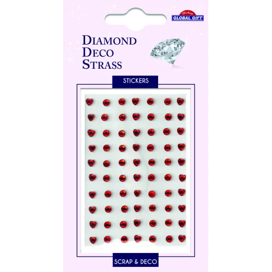 Autocolantes Diamond Deco Strass Vermelhas e Corações