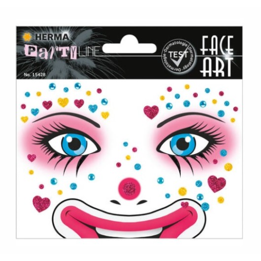 Autocolantes Face Art Clown Annie Glittery Foil
