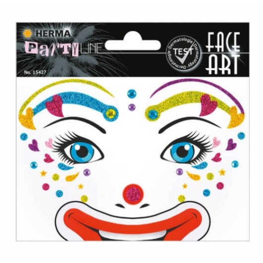 Autocolantes Face Art Clown Lotta Glittery Foil