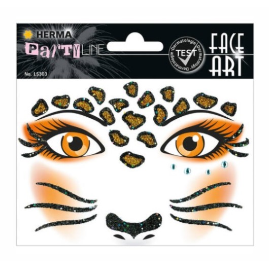 Autocolantes Face Art Leopard Glittery Foil