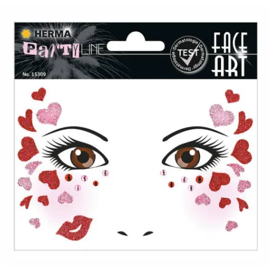Autocolantes Face Art Love Glittery Foil