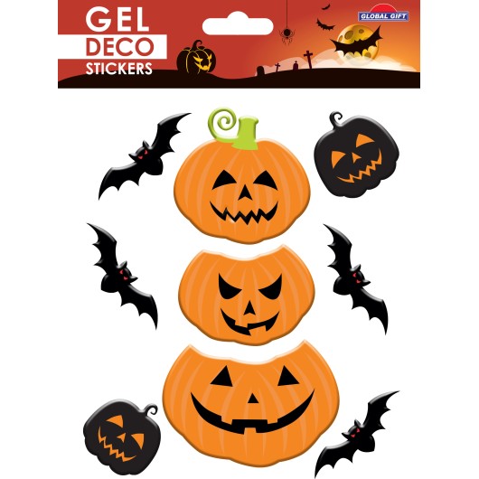 Autocolantes Gel Deco Halloween Abóboras