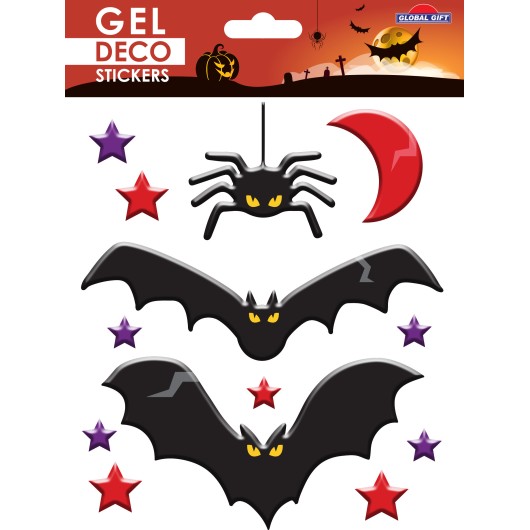 Autocolantes Gel Deco Halloween – Morcegos