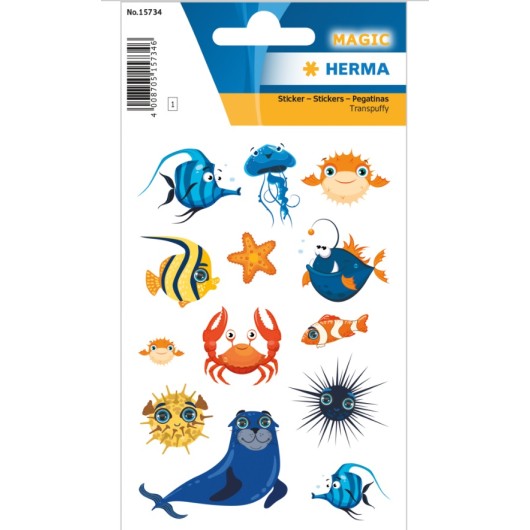 Autocolantes Magic Cheeky Sea Creatures Transpuffy