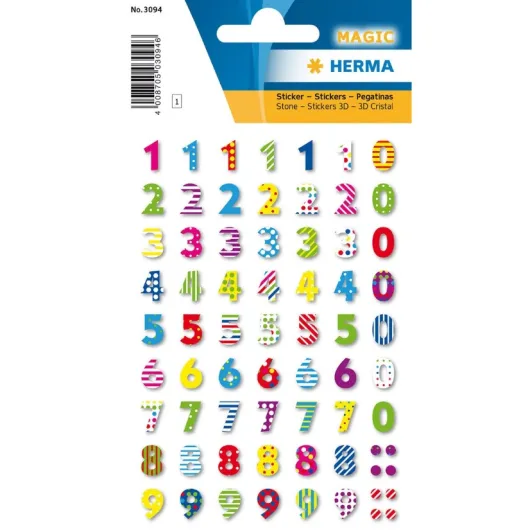 Autocolantes Magic Colourful Numbers 3D