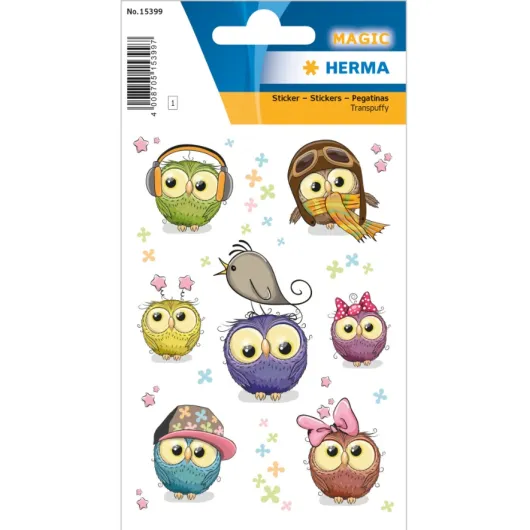 Autocolantes Magic Cute Owls Transpuffy