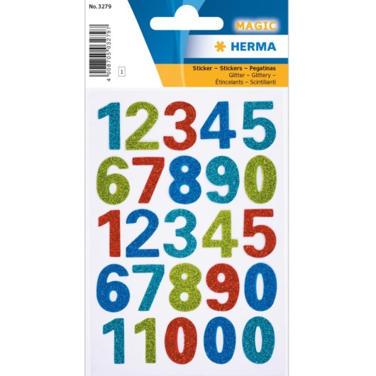 Autocolantes Magic Numbers Glittery