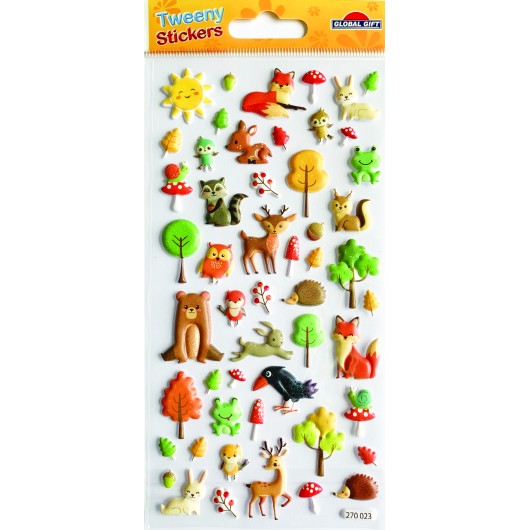 Autocolantes Tweeny Foamy Animais do Bosque Glitter