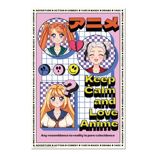 Poster Anime Keep Calm and Love Anime – Papelaria Licenciada