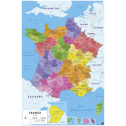 Poster Mapa da França 2018