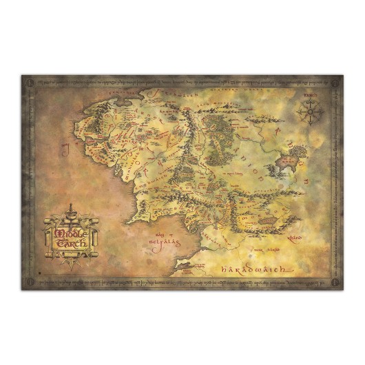 Poster O Senhor dos Anéis – Mapa da Terra Média