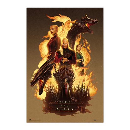 Póster Jogo de Tronos A Casa do Dragão Fire and Blood