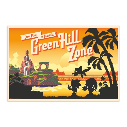 Poster Sonic Green Hill Zone - Papelaria