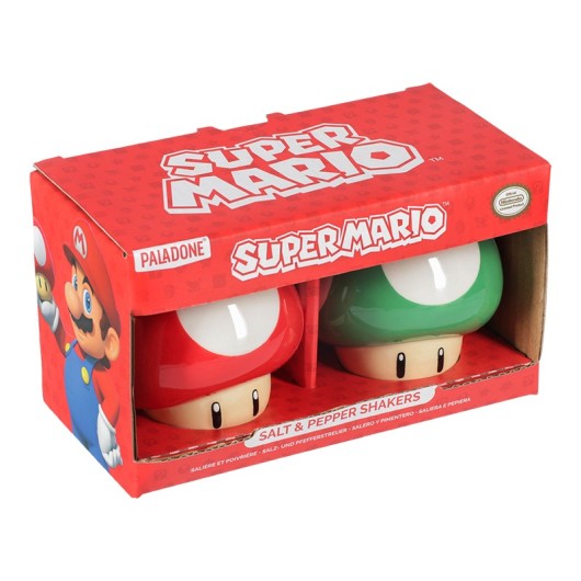 Conjunto Salero e Pimenteiro Nintendo Super Mario Setas