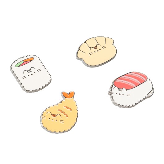 Set de 4 Pins Pusheen Sushi Roll