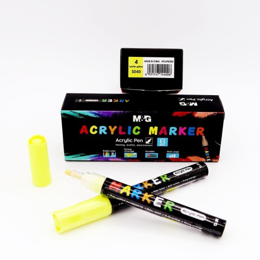 Set de Marcadores de Pintura Acrílica Amarelo Claro