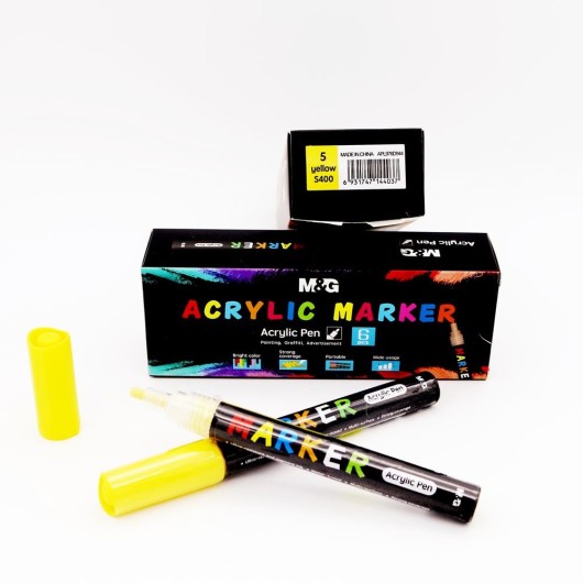 Set de Marcadores de Pintura Acrílica Amarelo