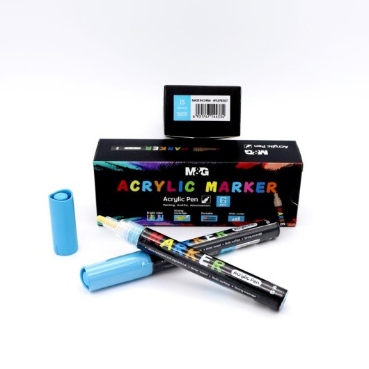 Set de Marcadores de Pintura Acrílica Azul Claro
