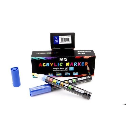 Set de Marcadores de Pintura Acrílica Azul Escuro