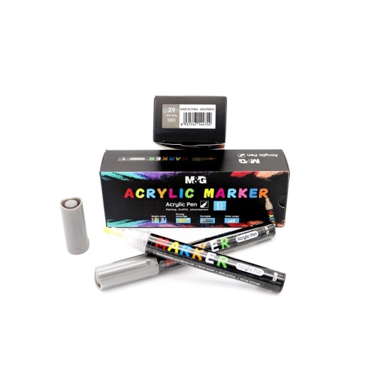 Set de Marcadores de Pintura Acrílica Cinza Escuro