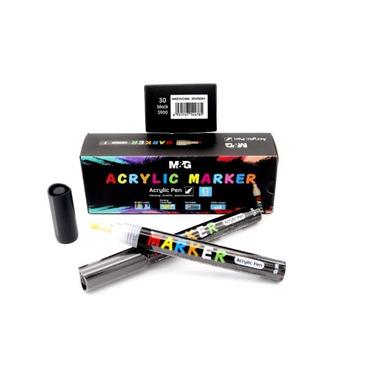 Set de Marcadores de Pintura Acrílica Preto