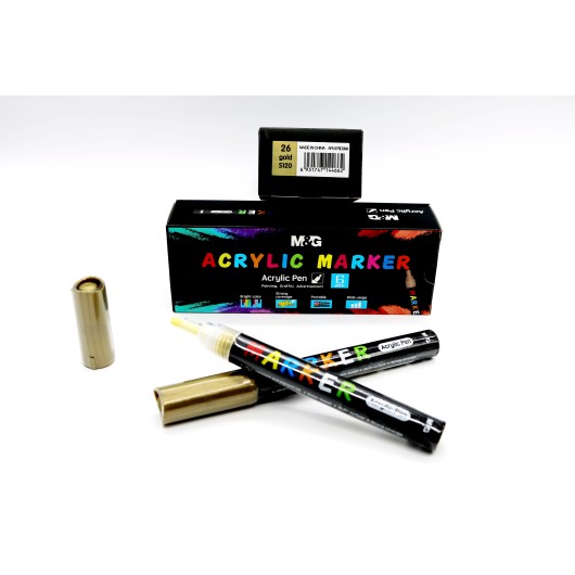 Set de Marcadores de Pintura Acrílica Dourada 26