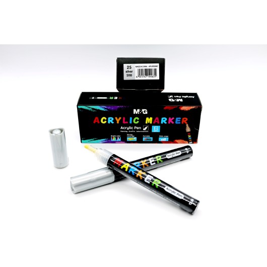 Set de Marcadores de Pintura Acrílica Prateada 25