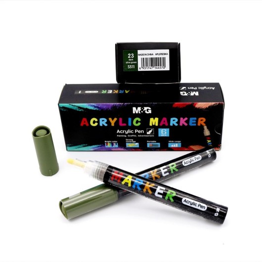 Set de Marcadores de Pintura Acrílica Verde 23