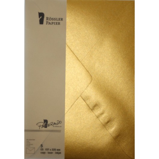 Sobre C5 Paperado Dourado – 5 Unidades