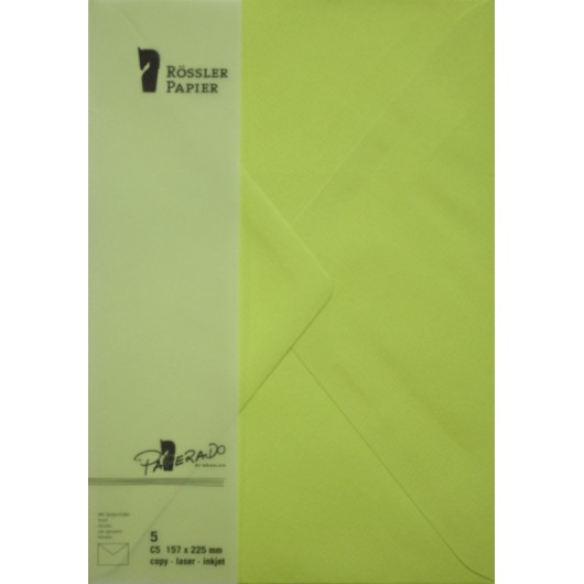 Sobre C5 Paperado Verde Lima – 5 Unidades