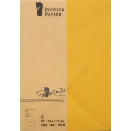 Sobre C6 Ministro Paperado Yema – 5 Unidades
