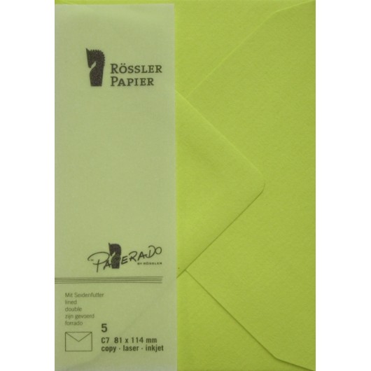 Sobre C7 Paperado Verde Lima – 5 Unidades