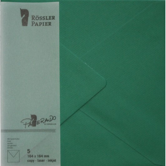 Sobre Cuadrado Grande Paperado Verde Acebo – 5 Unidades